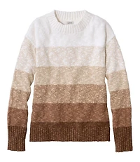 Women's Cotton Ragg Sweater, Crewneck Stripe