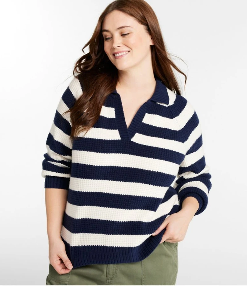 Women's SuperSoft Waffle Sweater, Polo Stripe