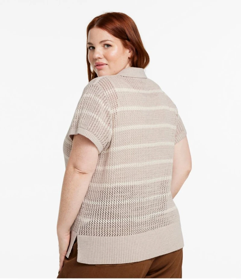 Women's Organic Cotton Slub Pointelle Sweater