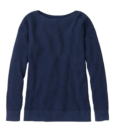 Women's Sunwashed Waffle Sweater, Pullover