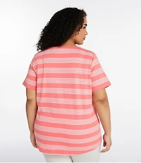 Women's L.L.Bean Tee, Short-Sleeve Notch-Neck Stripe
