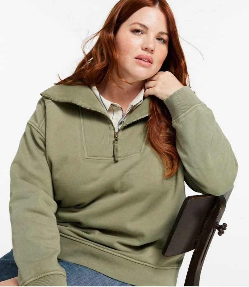 Women's Sunwashed Sweats, Quarter-Zip