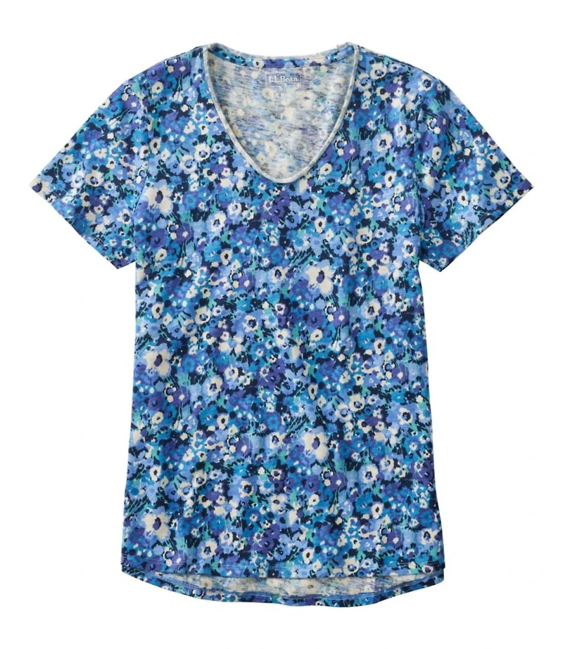 Women's Organic Cotton Tee, V-Neck Short-Sleeve Print