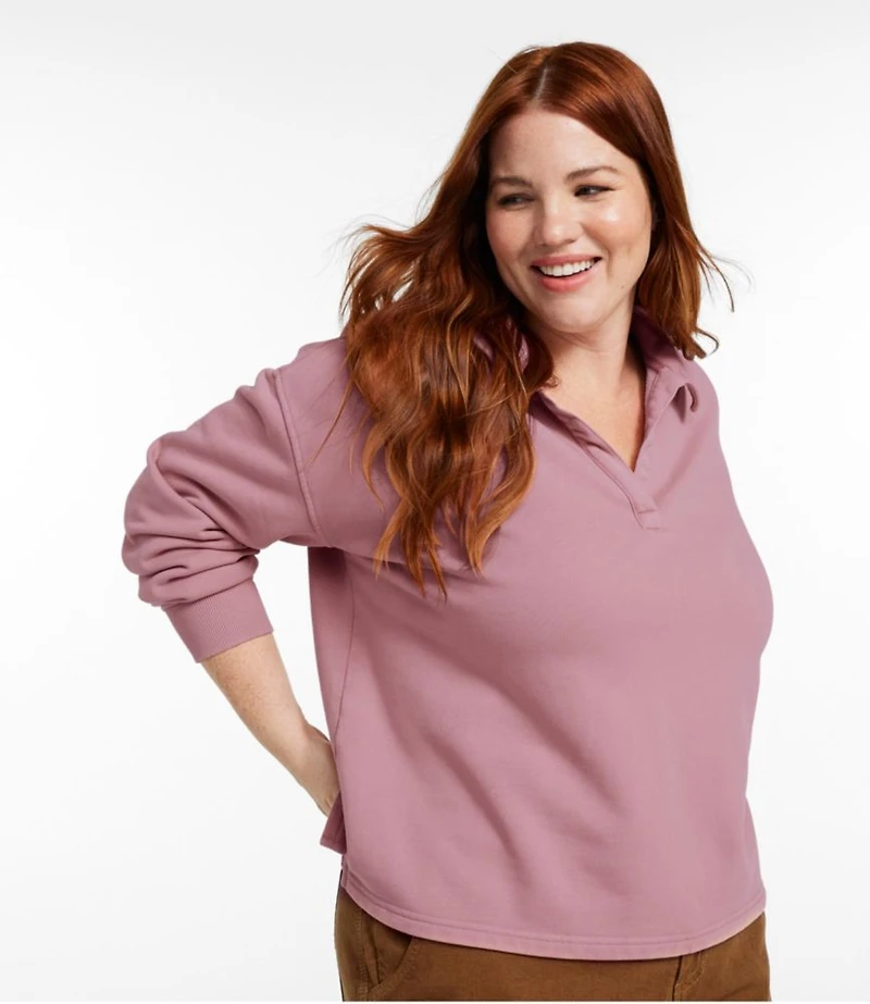 Women's Sunwashed Sweats, Splitneck Polo