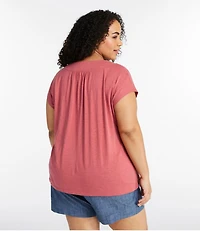 Women's Organic Cotton Tee, V-Neck Cap-Sleeve