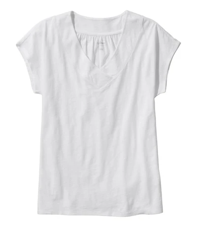 Women's Organic Cotton Tee, V-Neck Cap-Sleeve