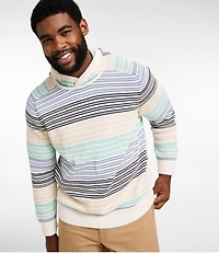 Men's Sunwashed Textured Cotton Sweater, Hoodie, Stripe