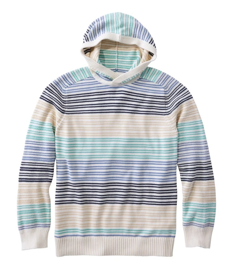 Men's Sunwashed Textured Cotton Sweater, Hoodie, Stripe