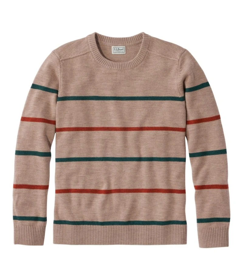 Men's Essential Merino Sweater, Crewneck, Stripe