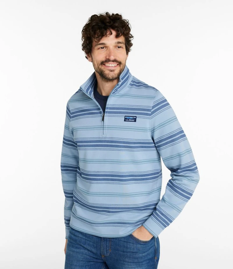 Men's Comfort Stretch Performance® Piqué, Quarter-Zip Pullover, Stripe