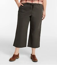 Women's Lakewashed Pull-on Chinos, Mid-Rise Wide-Leg Crop