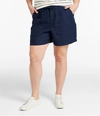 Women's Premium Washable Linen Shorts, Mid-Rise 6"
