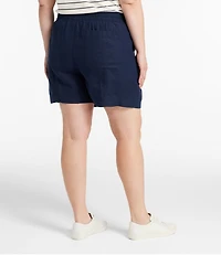 Women's Premium Washable Linen Shorts, Mid-Rise 6"
