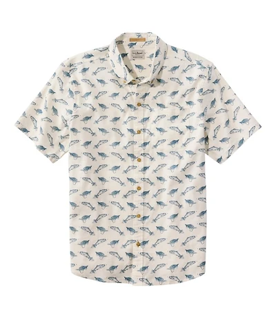Men's Stonecoast Hemp Shirt, Short-Sleeve, Slightly Fitted Untucked Fit, Print