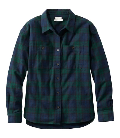 Women's Scotch Plaid Flannel Shirt, Boyfriend