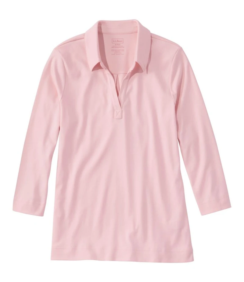 Women's Pima Cotton Tee, Three-Quarter-Sleeve Polo