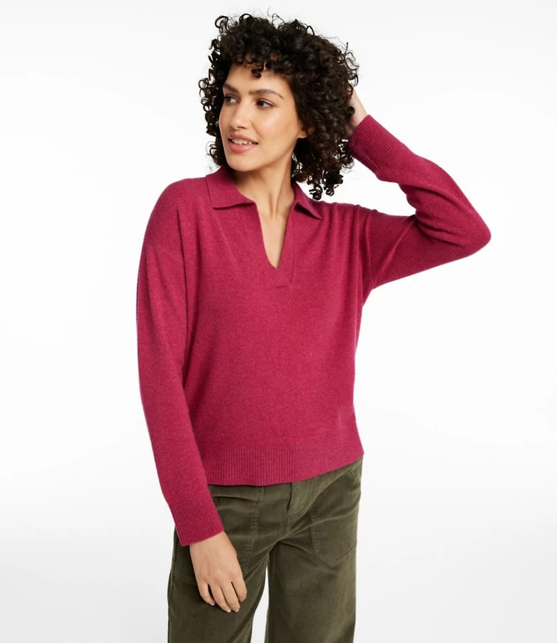 Women's Classic Cashmere Sweater, Relaxed Polo