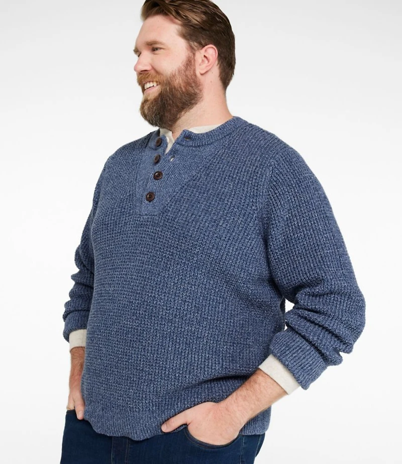 Men's L.L.Bean Organic Cotton Waffle Sweater, Henley