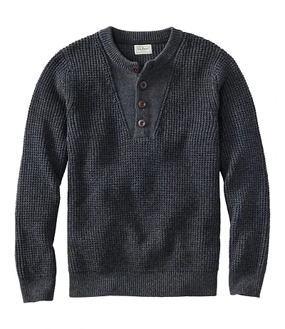 Men's L.L.Bean Organic Cotton Waffle Sweater, Henley