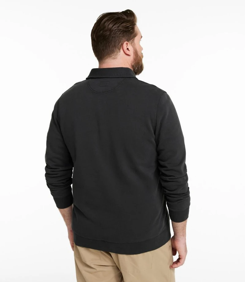 Men's Sunwashed Sweatshirt, Quarter-Zip Polo, Long-Sleeve