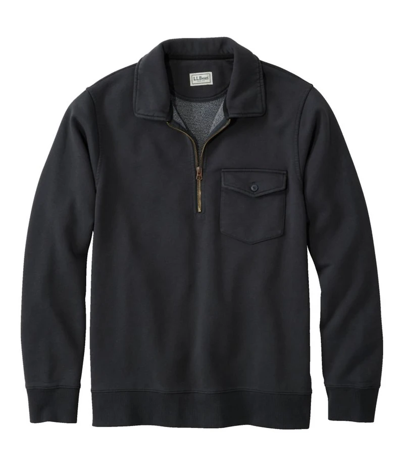 Men's Sunwashed Sweatshirt, Quarter-Zip Polo, Long-Sleeve