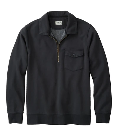 Men's Sunwashed Sweatshirt, Quarter-Zip Polo, Long-Sleeve