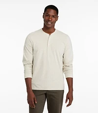 Men's Comfort Stretch Performance® Pima Tee, Long-Sleeve Henley