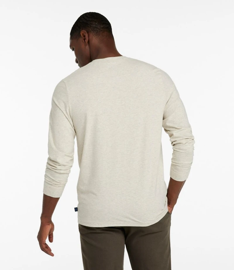 Men's Comfort Stretch Performance® Pima Tee, Long-Sleeve Henley
