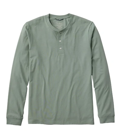 Men's Comfort Stretch Performance® Pima Tee, Long-Sleeve Henley