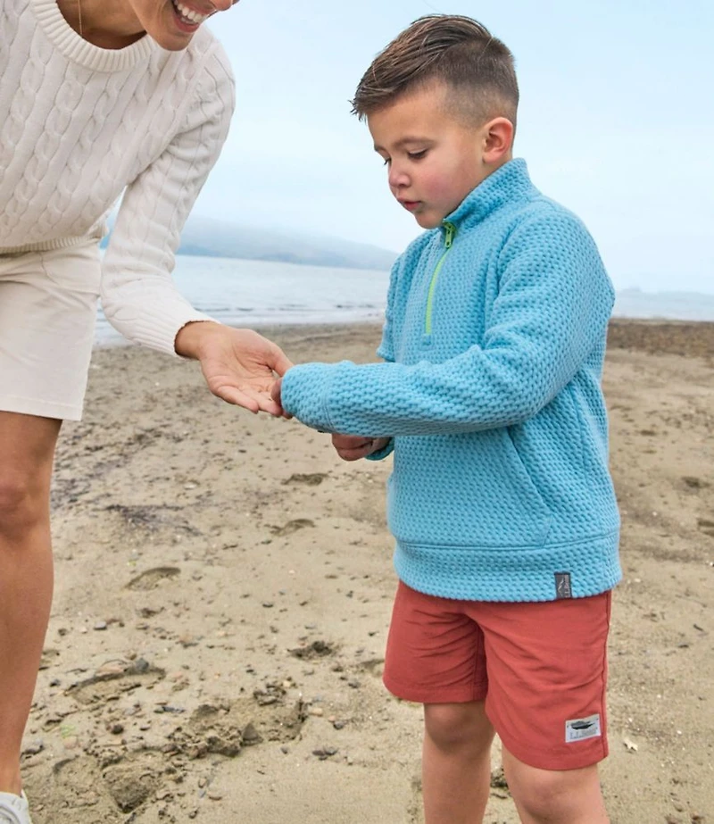 Kids' Ridgeknit Pullover, Glow-in-the-Dark Quarter-Zip