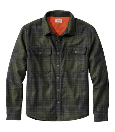Men's Maine Guide Lightweight Lined Wool Field Shirt, Plaid