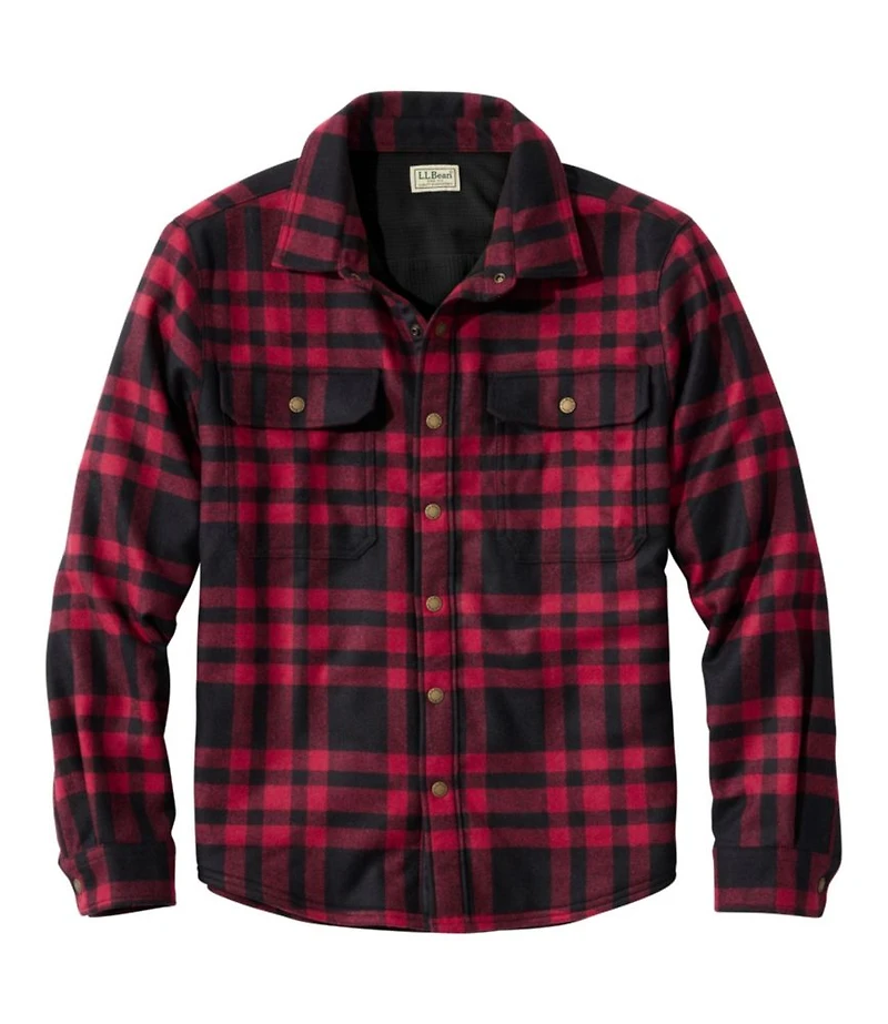 Men's Maine Guide Lightweight Lined Wool Field Shirt, Plaid