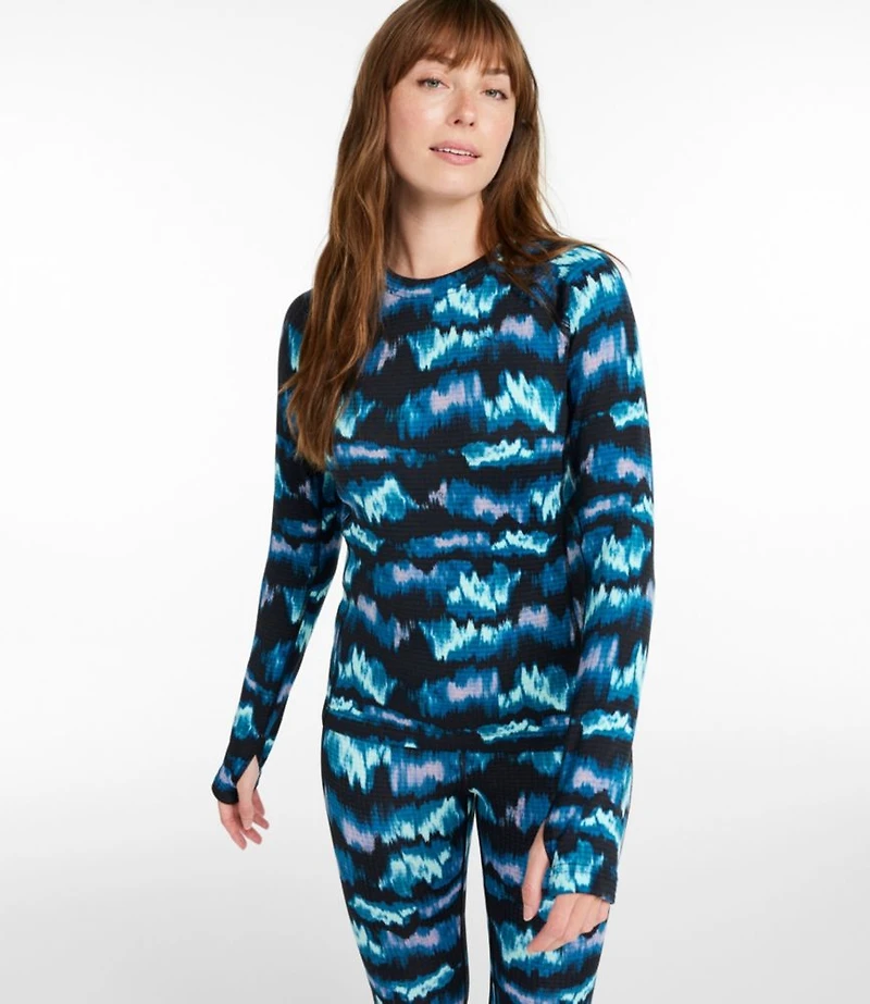 Women's L.L.Bean Heavyweight Base Layer Crew Top, Print