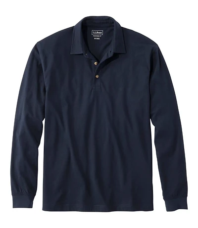 Men's Carefree Unshrinkable Polo, Long-Sleeve, Without Pocket