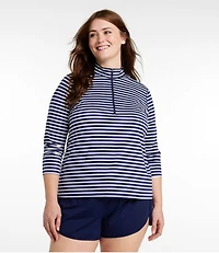 Women's SunSmart® UPF 50+ Sun Shirt, Quarter-Zip Stripe