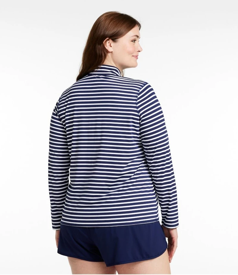 Women's SunSmart® UPF 50+ Sun Shirt, Quarter-Zip Stripe
