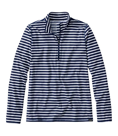 Women's SunSmart® UPF 50+ Sun Shirt, Quarter-Zip Stripe