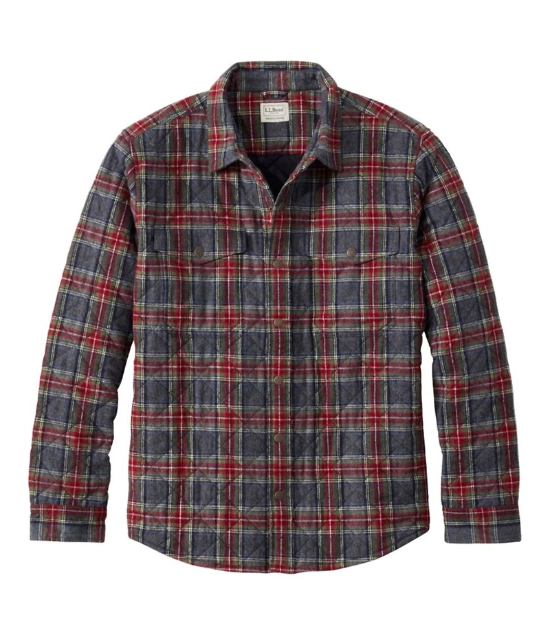 Men's Quilted Scotch Plaid Flannel Shirt Jac
