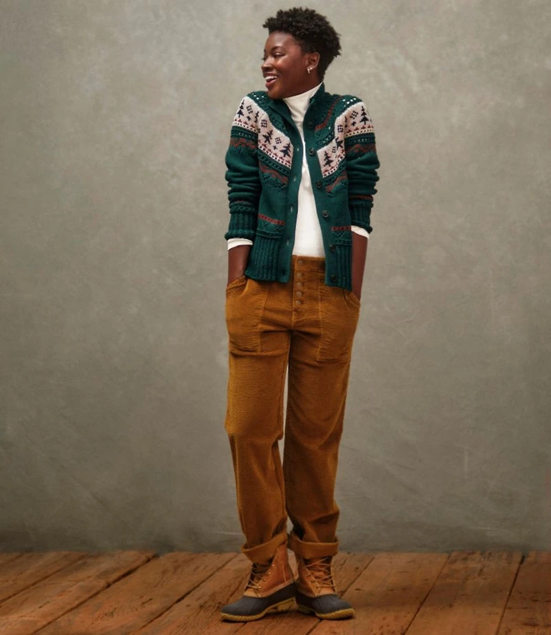 Women's Signature Utility Corduroy Pants, Mid-Rise Straight-Leg