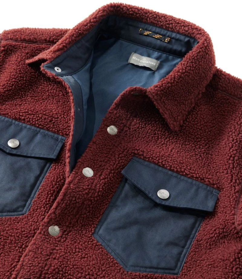 Men's Signature Mixed Media Fleece Shirt Jacket