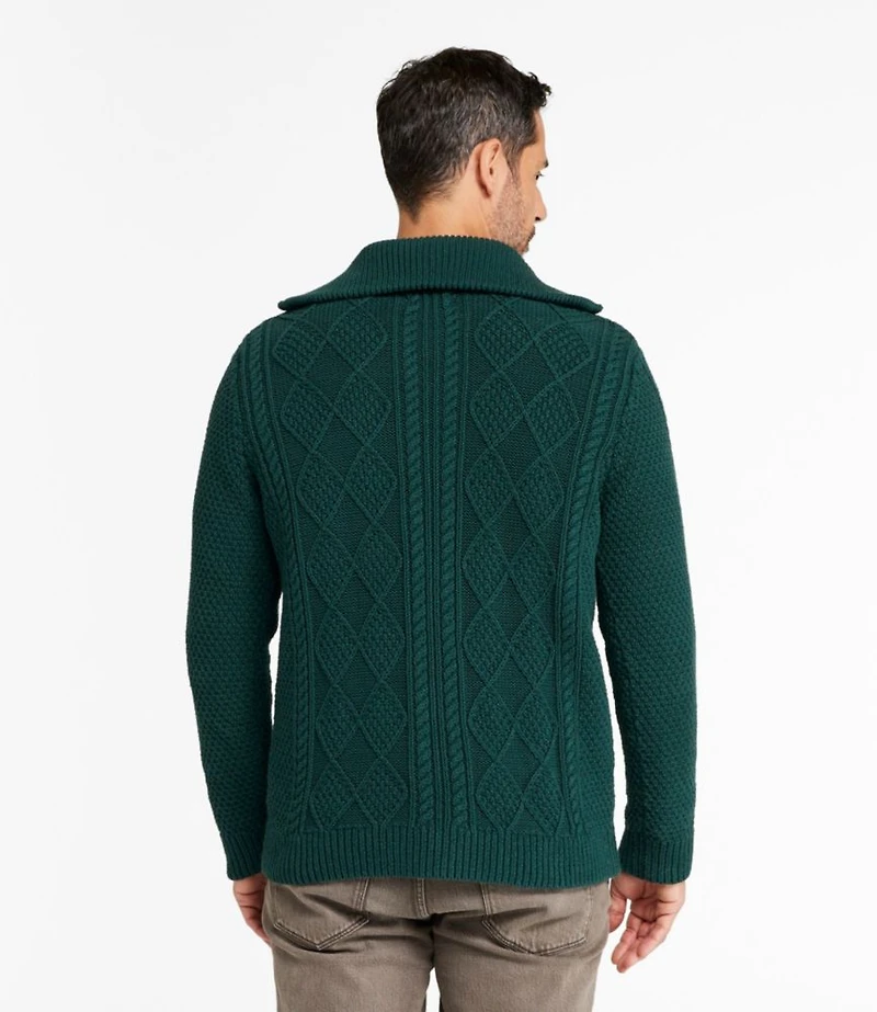 Men's Signature Cotton Fisherman Sweater, Full-Zip