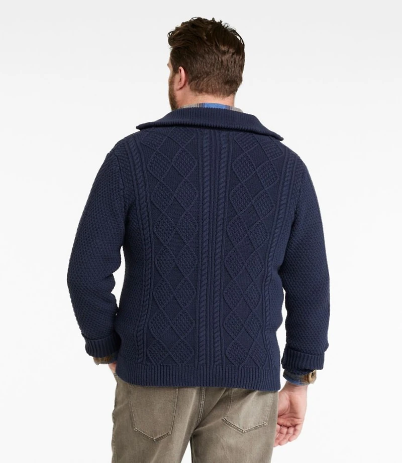 Men's Signature Cotton Fisherman Sweater, Full-Zip