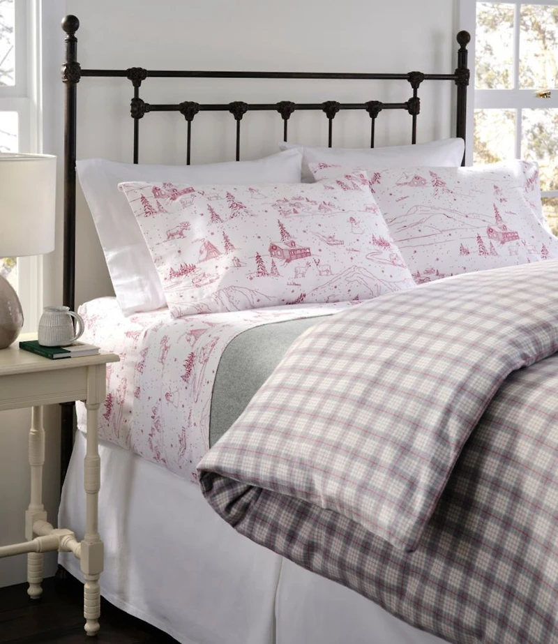 Holiday Toile Flannel Sheet Collection