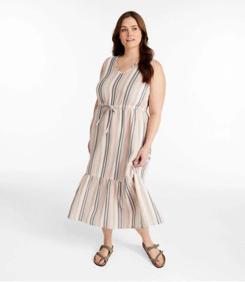 Women's Cloud Gauze Midi Dress, Stripe