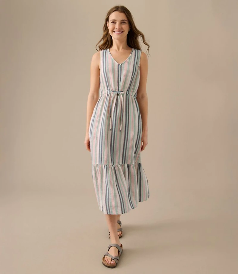 Women's Cloud Gauze Midi Dress, Stripe