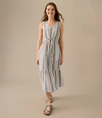 Women's Cloud Gauze Midi Dress, Stripe