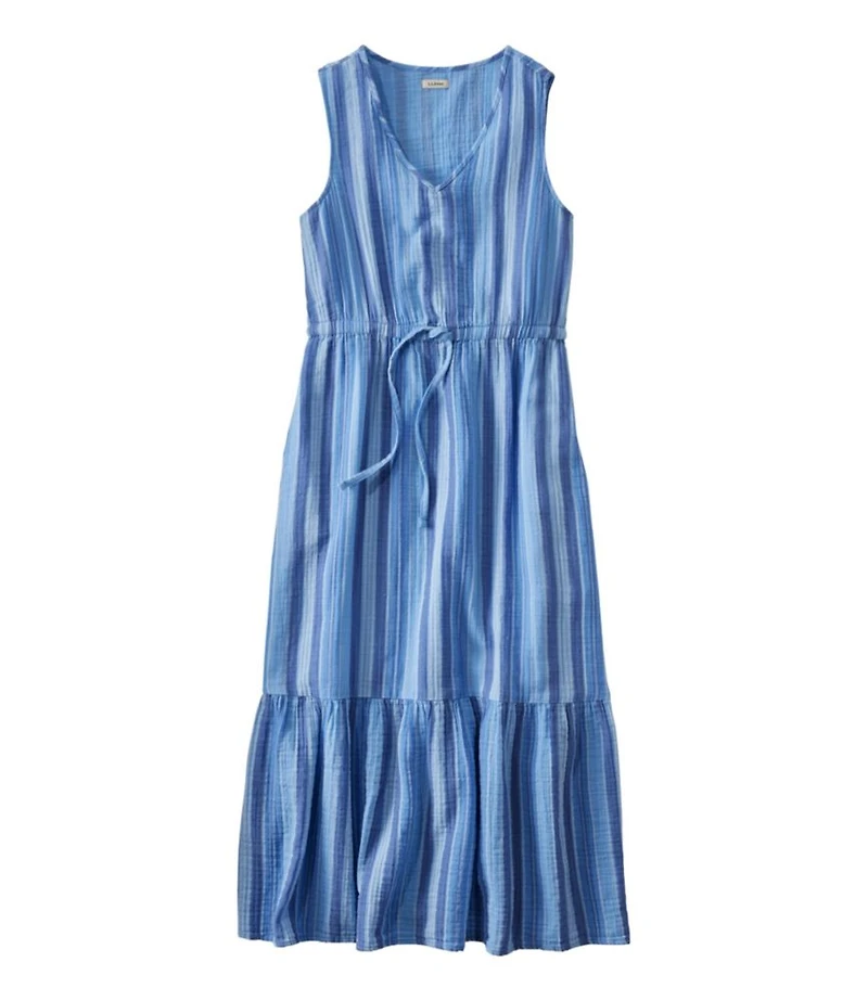 Women's Cloud Gauze Midi Dress, Stripe