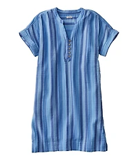 Women's Cloud Gauze Short-Sleeve Shift Dress, Stripe