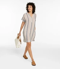 Women's Cloud Gauze Short-Sleeve Shift Dress, Stripe