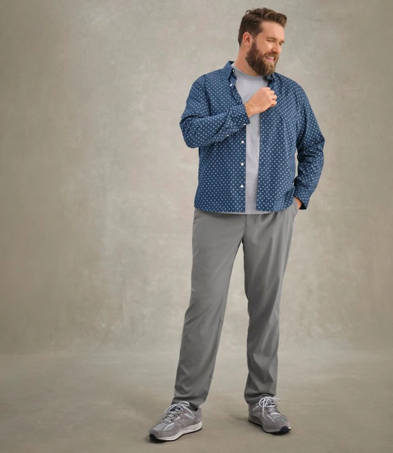 Men's Comfort Stretch Performance® Shirt, Long-Sleeve, Slightly Fitted Untucked Fit, Print